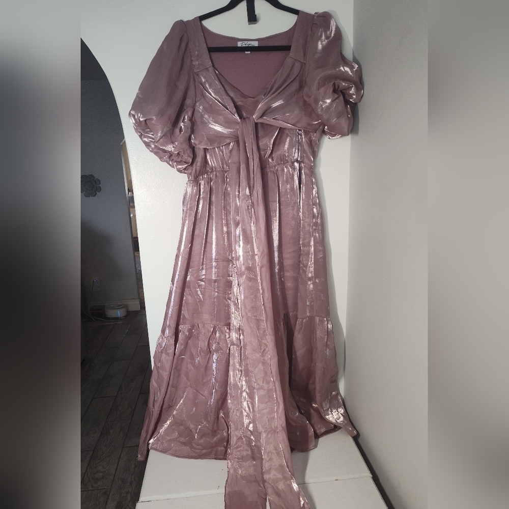 Polagram Shimmering Mauve Midi Dress #748